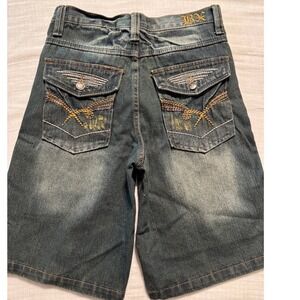 Brooklyn Express Denim Legend Kids Dark Wash Distressed Jean Shorts Size 14